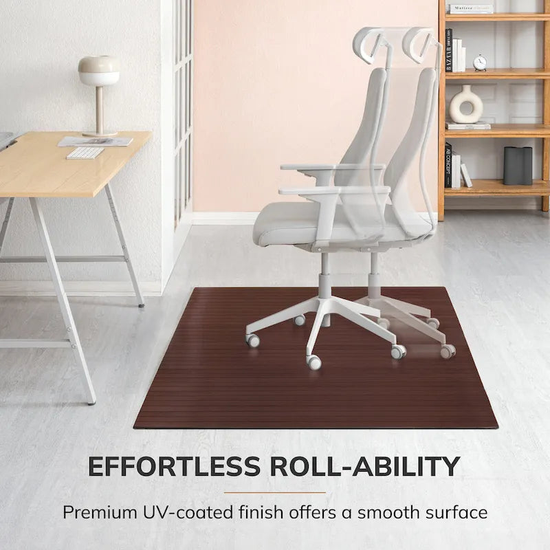 Tapis de Chaise Rectangulaire Standard Jani Eco Bambou - (72 x 48), Qualité Supérieure, Tapis de Chaise Écologique