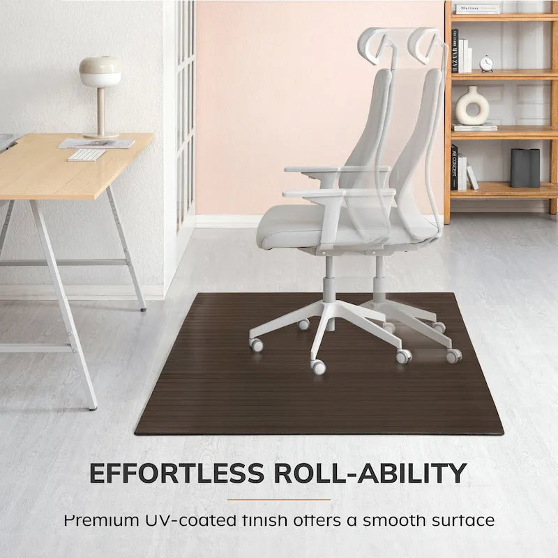 Tapis de Chaise Rectangulaire Standard Jani Eco Bambou - (72 x 48), Qualité Supérieure, Tapis de Chaise Écologique