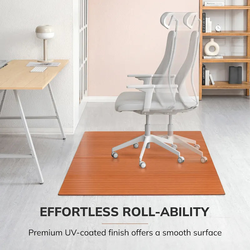 Tapis de Chaise Rectangulaire Standard Jani Eco Bambou - (72 x 48), Qualité Supérieure, Tapis de Chaise Écologique