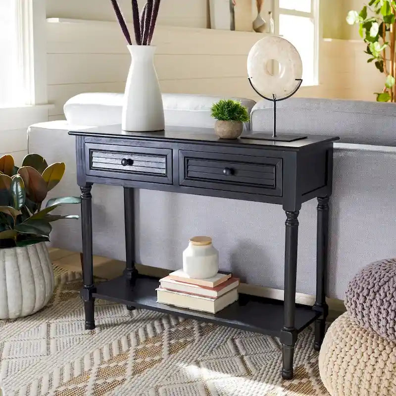SAFAVIEH Tinnie 2-Drawer Console Table - 36 W x 13 L x 29.5 H - 36Wx13Dx30H