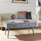 SAFAVIEH Sister Mid-Century 2-Drawer Coffee Table - 37.8 W x 19 L x 17.8 H - 38Wx19Dx18H