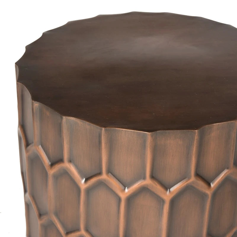 SAFAVIEH Thomasina Antique Copper Side Tables - 15 x 15 x 19.5 - 15Wx15Dx20H