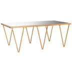 Table basse SAFAVIEH Armida en feuille d'or antique – 48 x 18,3 x 27 – 48 larg. x 18 prof. x 27 haut.
