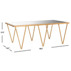 Table basse SAFAVIEH Armida en feuille d'or antique – 48 x 18,3 x 27 – 48 larg. x 18 prof. x 27 haut.