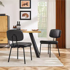 JIONJOY Chaise de salle à manger moderne du milieu du siècle en similicuir avec pieds en métal, lot de 4