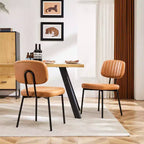 JIONJOY Chaise de salle à manger moderne du milieu du siècle en similicuir avec pieds en métal, lot de 4