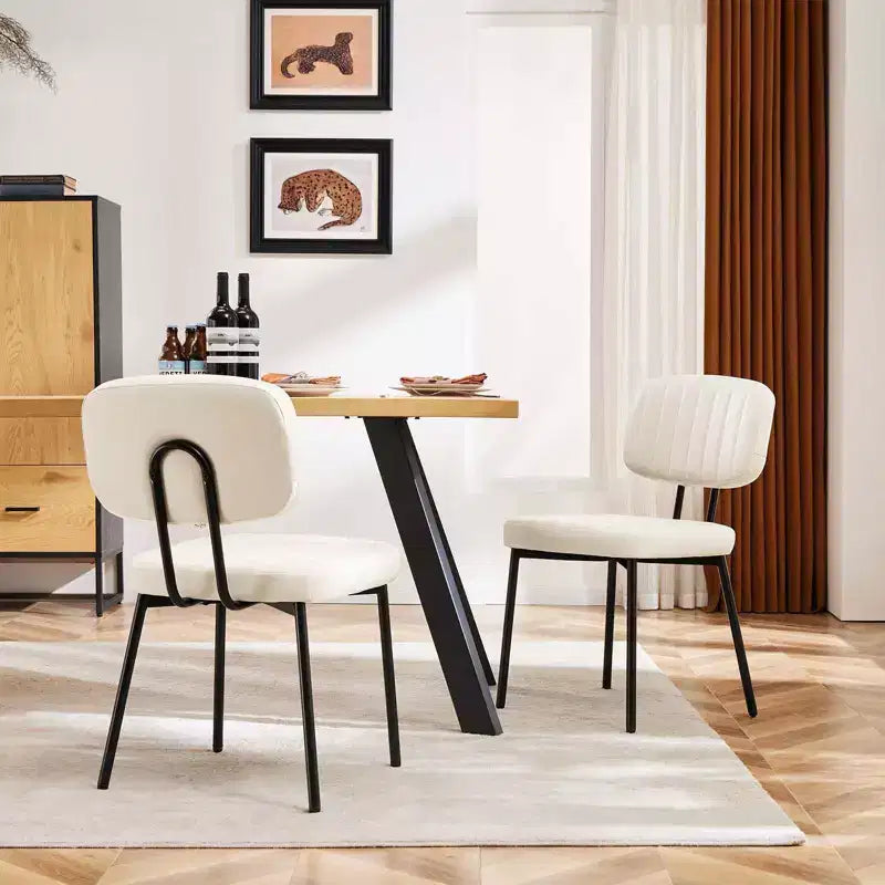 JIONJOY Chaise de salle à manger moderne du milieu du siècle en similicuir avec pieds en métal, lot de 4