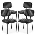 JIONJOY Mid Century Modern Faux Leather Upholstery Dining Chair with Metal Legs Set of 4