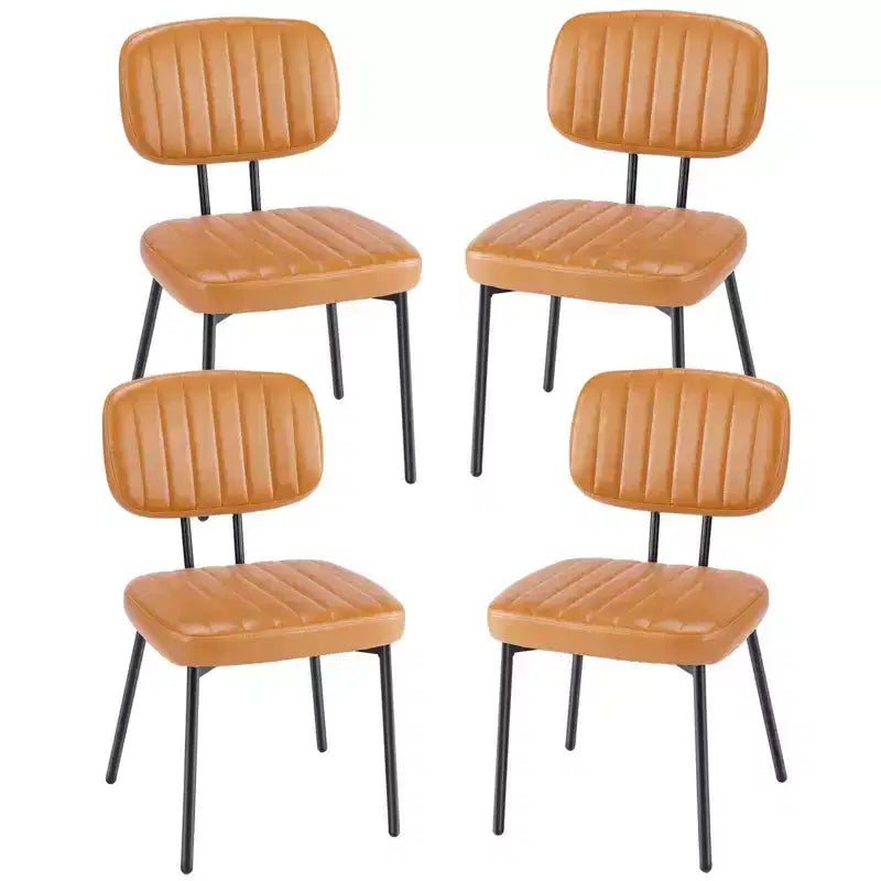 JIONJOY Chaise de salle à manger moderne du milieu du siècle en similicuir avec pieds en métal, lot de 4