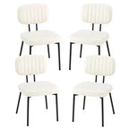 JIONJOY Chaise de salle à manger moderne du milieu du siècle en similicuir avec pieds en métal, lot de 4