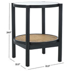 SAFAVIEH Couture Alberdine Rattan/Glass Accent Table - 23 In. W x 23 In. D x 24 In. H - 23W x 23D x 24H