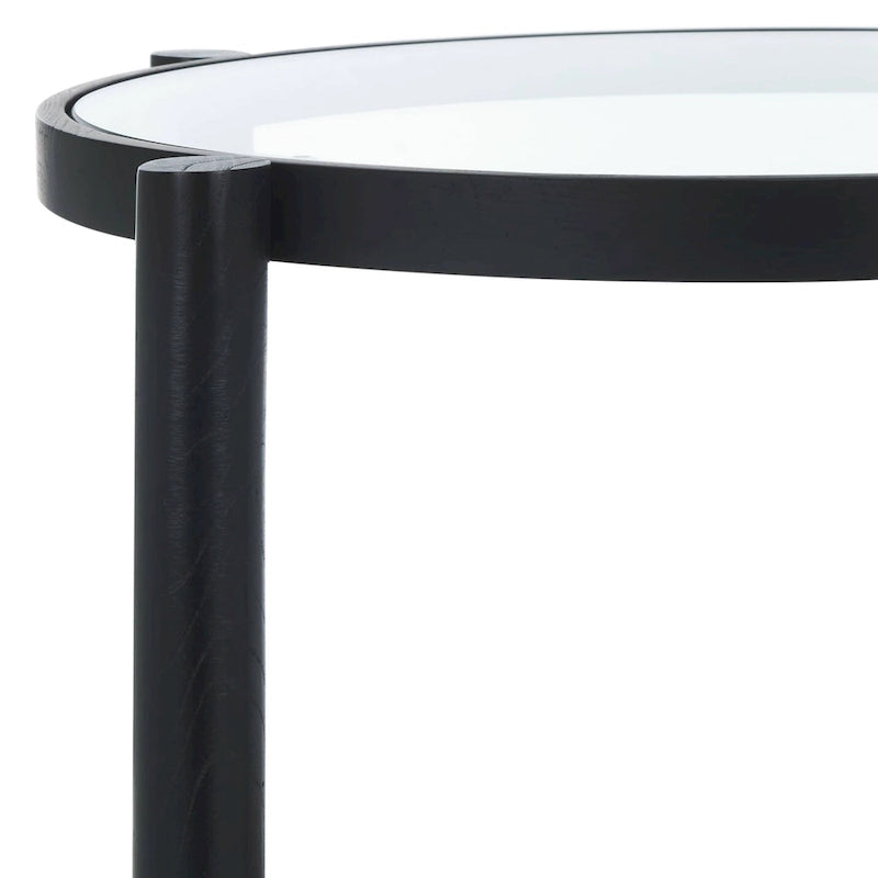 SAFAVIEH Couture Alberdine Rattan/Glass Accent Table - 23 In. W x 23 In. D x 24 In. H - 23W x 23D x 24H