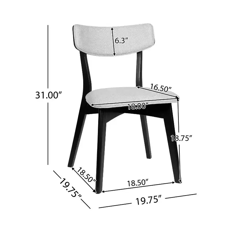 Chaises de salle à manger GDFStudio Crystal Mid Century Modern en tissu (lot de 2)
