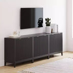 Nathan James Set of 3 Jasper Wood Fluted Console Table with Doors