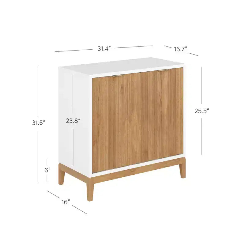Nathan James Lot de 3 consoles Jasper en bois cannelé avec portes