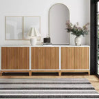 Nathan James Lot de 3 consoles Jasper en bois cannelé avec portes