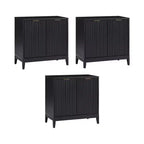 Nathan James Lot de 3 consoles Jasper en bois cannelé avec portes