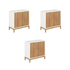 Nathan James Lot de 3 consoles Jasper en bois cannelé avec portes