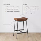 Nathan James Lot de 2 tabourets de bar Arlo sans dossier à hauteur de comptoir