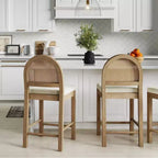 Nathan James Lot de 2 tabourets de bar hauteur comptoir en bouclette Bailey