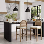 Nathan James Lot de 2 tabourets de bar hauteur comptoir en bouclette Bailey