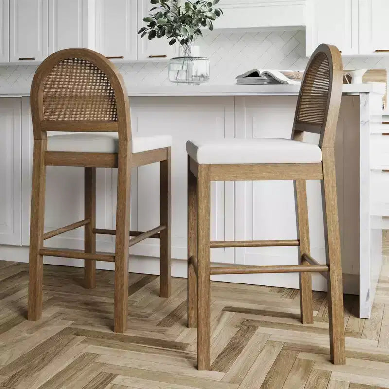 Nathan James Lot de 2 tabourets de bar hauteur comptoir en bouclette Bailey