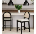 Nathan James Lot de 2 tabourets de bar hauteur comptoir en bouclette Bailey