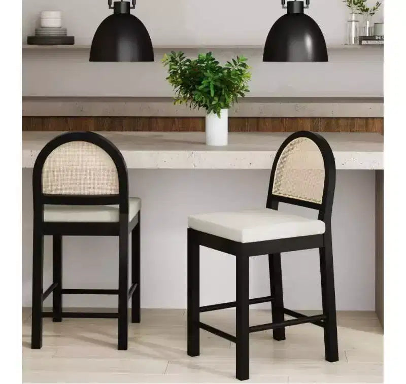 Nathan James Lot de 2 tabourets de bar hauteur comptoir en bouclette Bailey