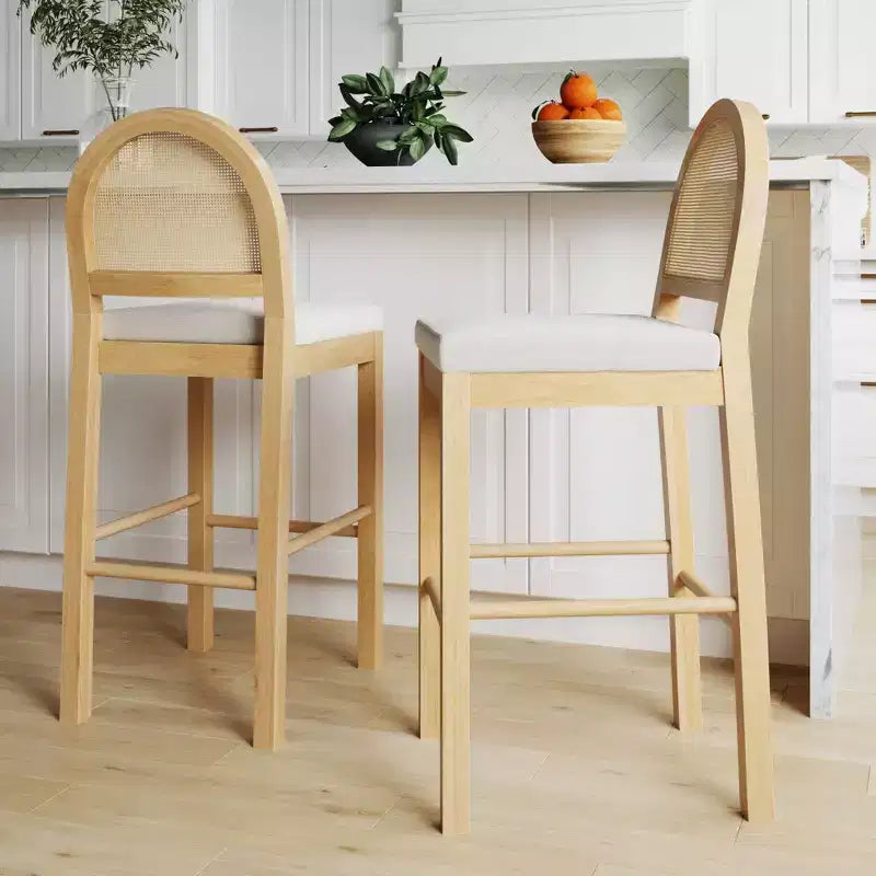 Nathan James Lot de 2 tabourets de bar hauteur comptoir en bouclette Bailey