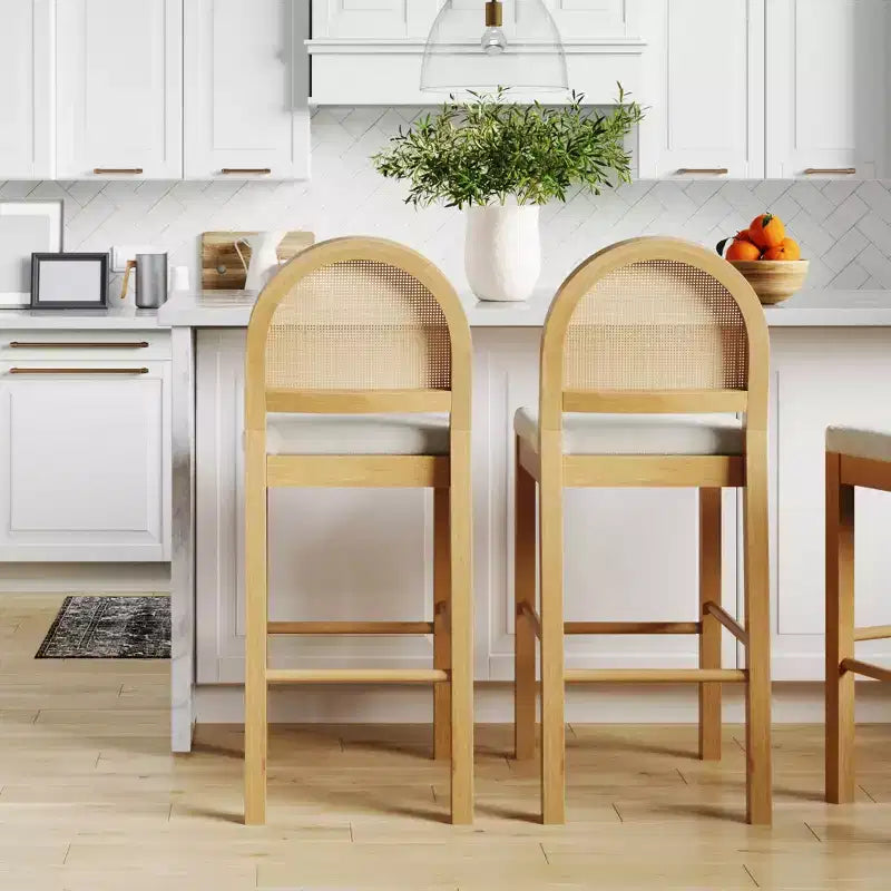 Nathan James Lot de 2 tabourets de bar hauteur comptoir en bouclette Bailey