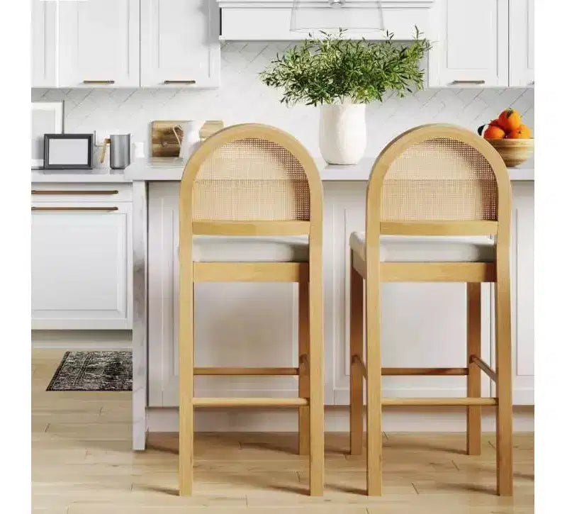 Nathan James Lot de 2 tabourets de bar hauteur comptoir en bouclette Bailey