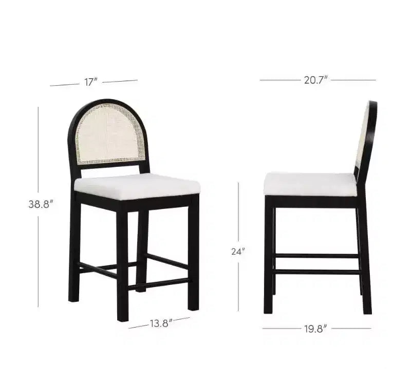Nathan James Lot de 2 tabourets de bar hauteur comptoir en bouclette Bailey
