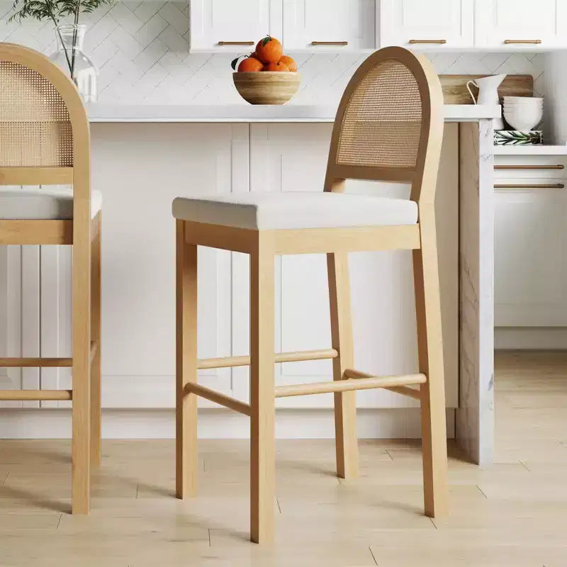 Nathan James Lot de 2 tabourets de bar hauteur comptoir en bouclette Bailey