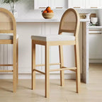 Nathan James Lot de 2 tabourets de bar hauteur comptoir en bouclette Bailey