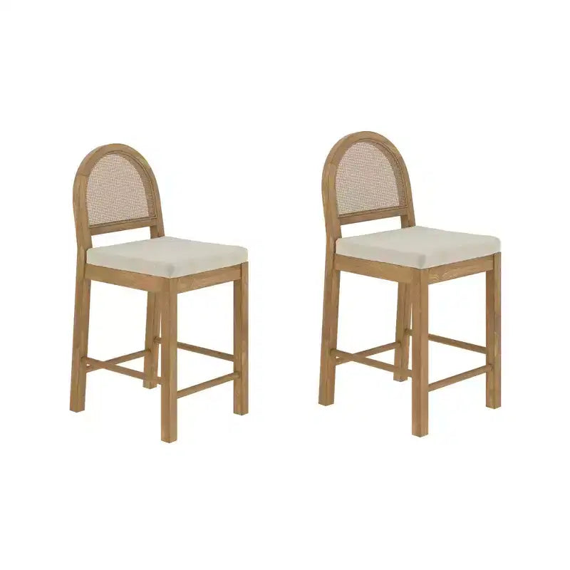 Nathan James Lot de 2 tabourets de bar hauteur comptoir en bouclette Bailey