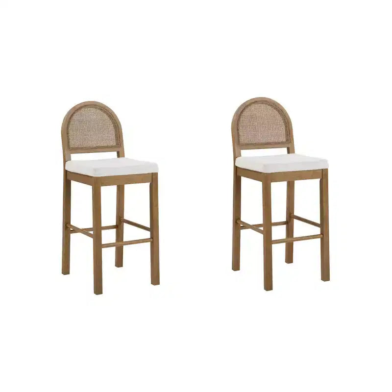 Nathan James Lot de 2 tabourets de bar hauteur comptoir en bouclette Bailey
