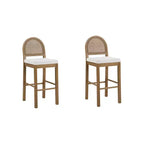 Nathan James Lot de 2 tabourets de bar hauteur comptoir en bouclette Bailey