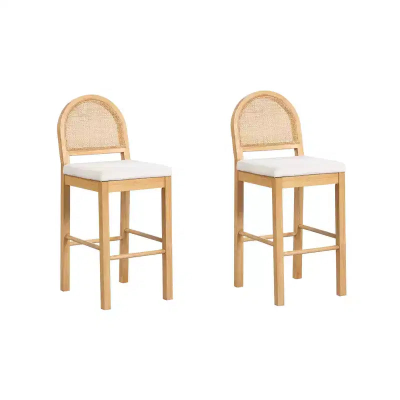 Nathan James Lot de 2 tabourets de bar hauteur comptoir en bouclette Bailey