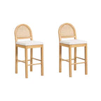 Nathan James Lot de 2 tabourets de bar hauteur comptoir en bouclette Bailey