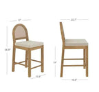 Nathan James Lot de 4 tabourets de bar hauteur comptoir Bailey en bouclette