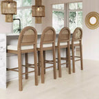 Nathan James Lot de 4 tabourets de bar hauteur comptoir Bailey en bouclette