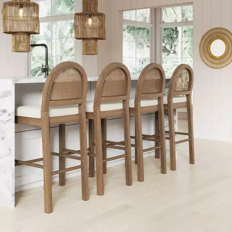 Nathan James Lot de 4 tabourets de bar hauteur comptoir Bailey en bouclette