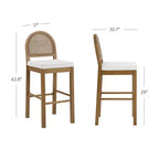 Nathan James Lot de 4 tabourets de bar hauteur comptoir Bailey en bouclette