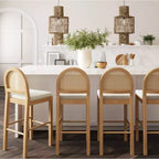 Nathan James Lot de 4 tabourets de bar hauteur comptoir Bailey en bouclette