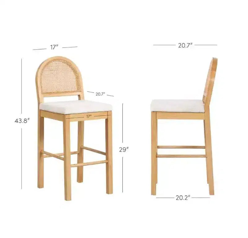 Nathan James Lot de 4 tabourets de bar hauteur comptoir Bailey en bouclette