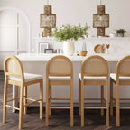 Nathan James Lot de 4 tabourets de bar hauteur comptoir Bailey en bouclette