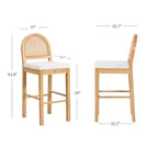 Nathan James Lot de 4 tabourets de bar hauteur comptoir Bailey en bouclette