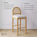 Nathan James Lot de 4 tabourets de bar hauteur comptoir Bailey en bouclette