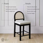 Nathan James Lot de 4 tabourets de bar hauteur comptoir Bailey en bouclette