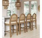 Nathan James Lot de 4 tabourets de bar hauteur comptoir Bailey en bouclette